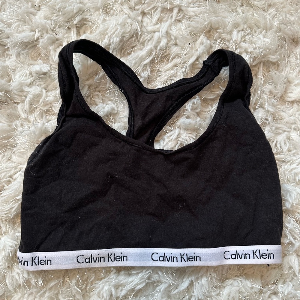 Black Calvin Klein sports bra